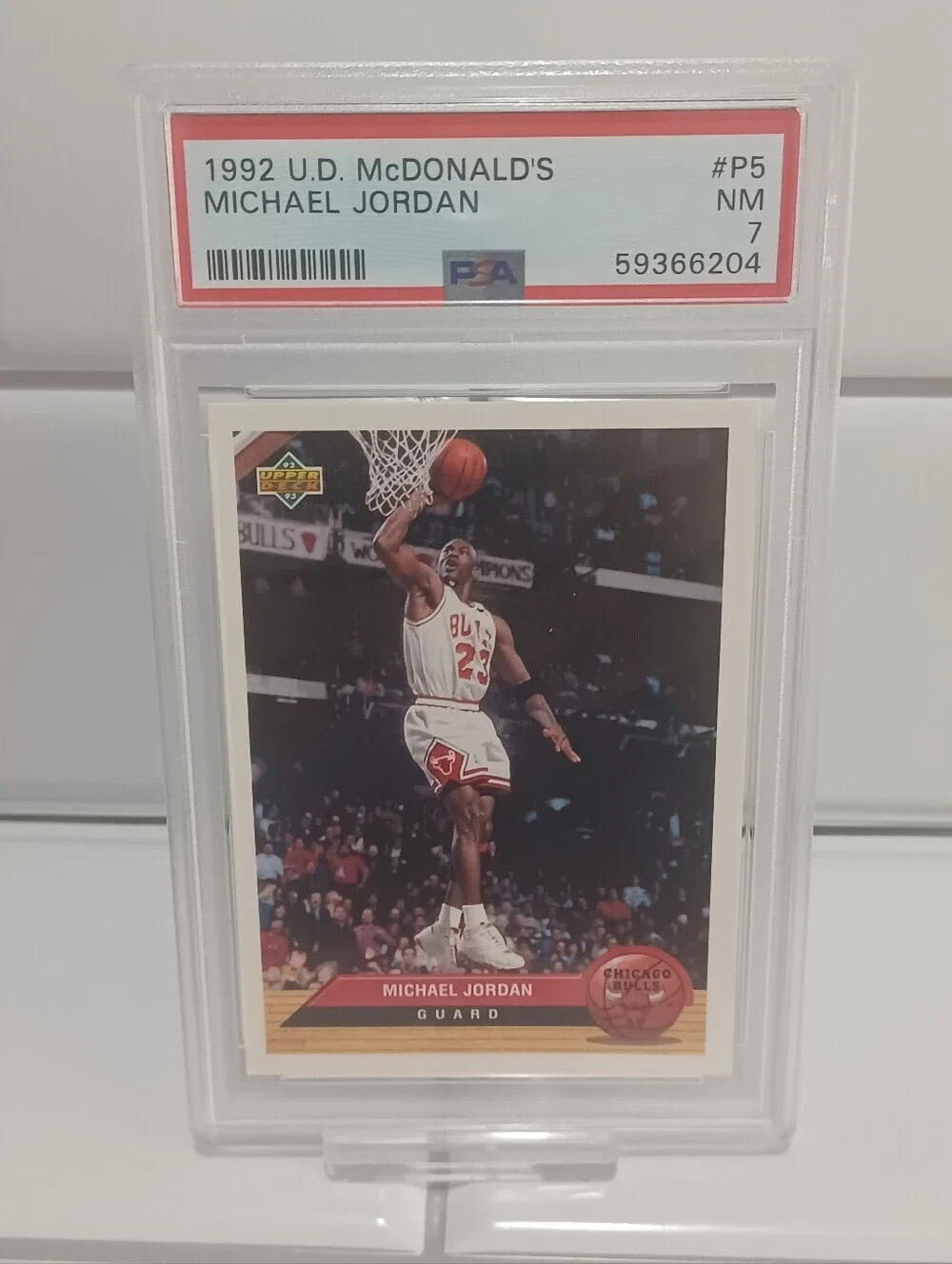 Michael Jordan 1992 Upper Deck McDonalds #P5 Bulls Graded PSA 7 MINT
